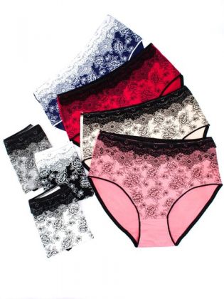 Слипы с кружевом и цветочным принтом - фото 2