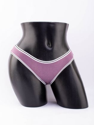 Слипы в рубчик с белым поясом и черной полоской  - фото 1