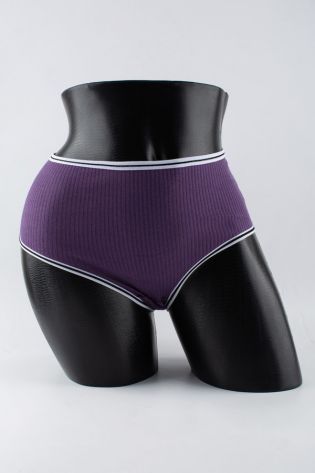 Слипы в рубчик с белым поясом и черной полоской  - фото 1