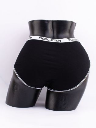 Слипы с цветочным принтом и эластичным поясом с надписью "100% COTTON" - фото 3