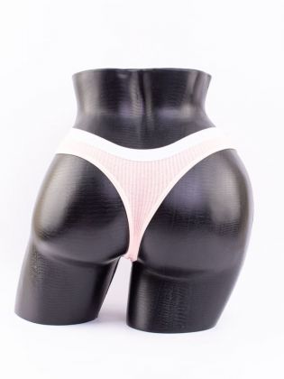 Стринги в рубчик с белым поясом - фото 3