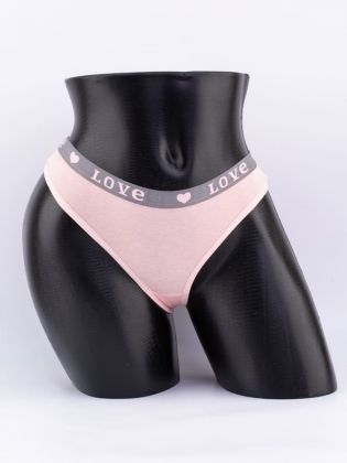 Стринги с эластичным поясом с надписью "love" - фото 1