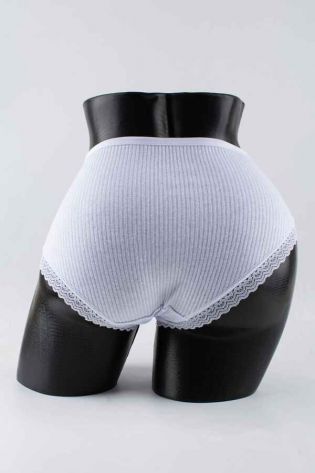 Слипы в рубчик с кружевом - фото 3