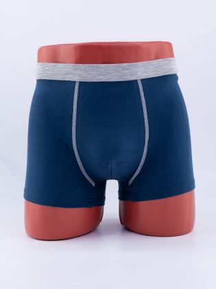 Однотонные мужские боксеры с цветным эластичным поясом - фото 1