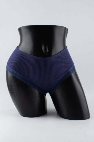 Слипы в рубчик с кружевом - фото 1