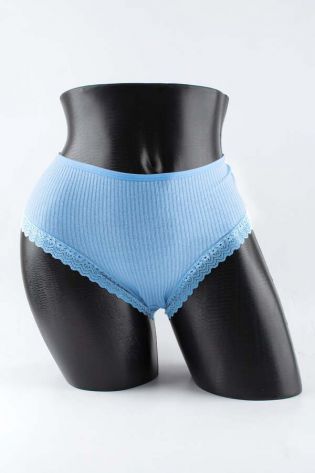 Слипы в рубчик с кружевом - фото 1