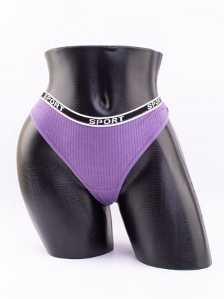 Стринги в рубчик с надписью "sport" - фото 1