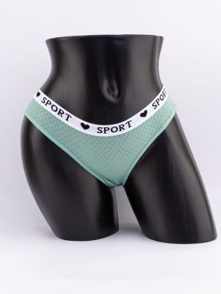 Слипы вафельные с белым поясом с надписью "sport" - фото 1