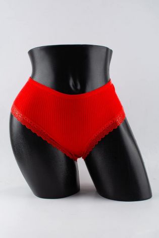 Слипы в рубчик с кружевом - фото 1