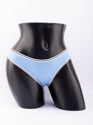 Слипы в рубчик с белым поясом и черной полоской  - фото 1