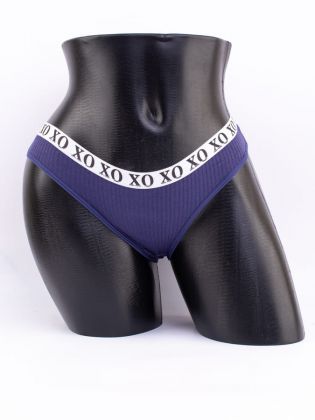 Слипы в рубчик с эластичным поясом и надписью "XO" - фото 1