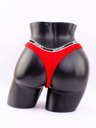 Стринги в рубчик с надписью "sport" - фото 3