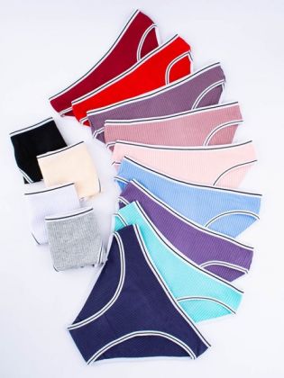 Слипы в рубчик с белым поясом и черной полоской  - фото 2