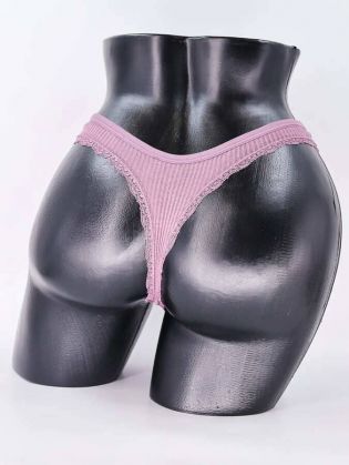 Стринги в рубчик с бахромой - фото 3