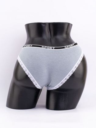 Слипы с кружевной окантовкой и эластичным поясом с надписью "sport" - фото 3